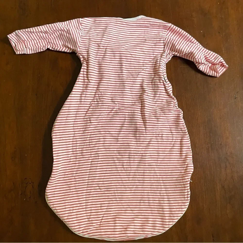 Popolini Striped Organic Cotton Unisex Baby Sleeping Bag Sleeves Zipper 3-6M